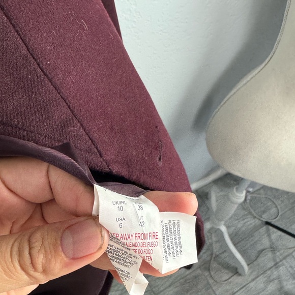 Primark Women’s Plum Burgundy Wrap Peacoat - Picture 9 of 11